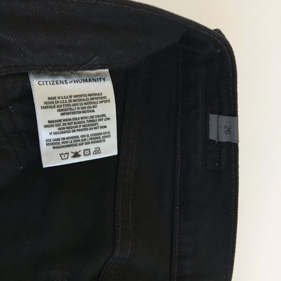 Citizen of Humanity Olivia Highrise Slim Ankle Button Fly Black Jeans 26 - Picture 6 of 10